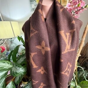 Louis Vuitton Monogram Cashmere Wrap Scarf.